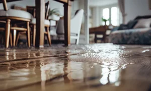 Free standing water after water damage in a home